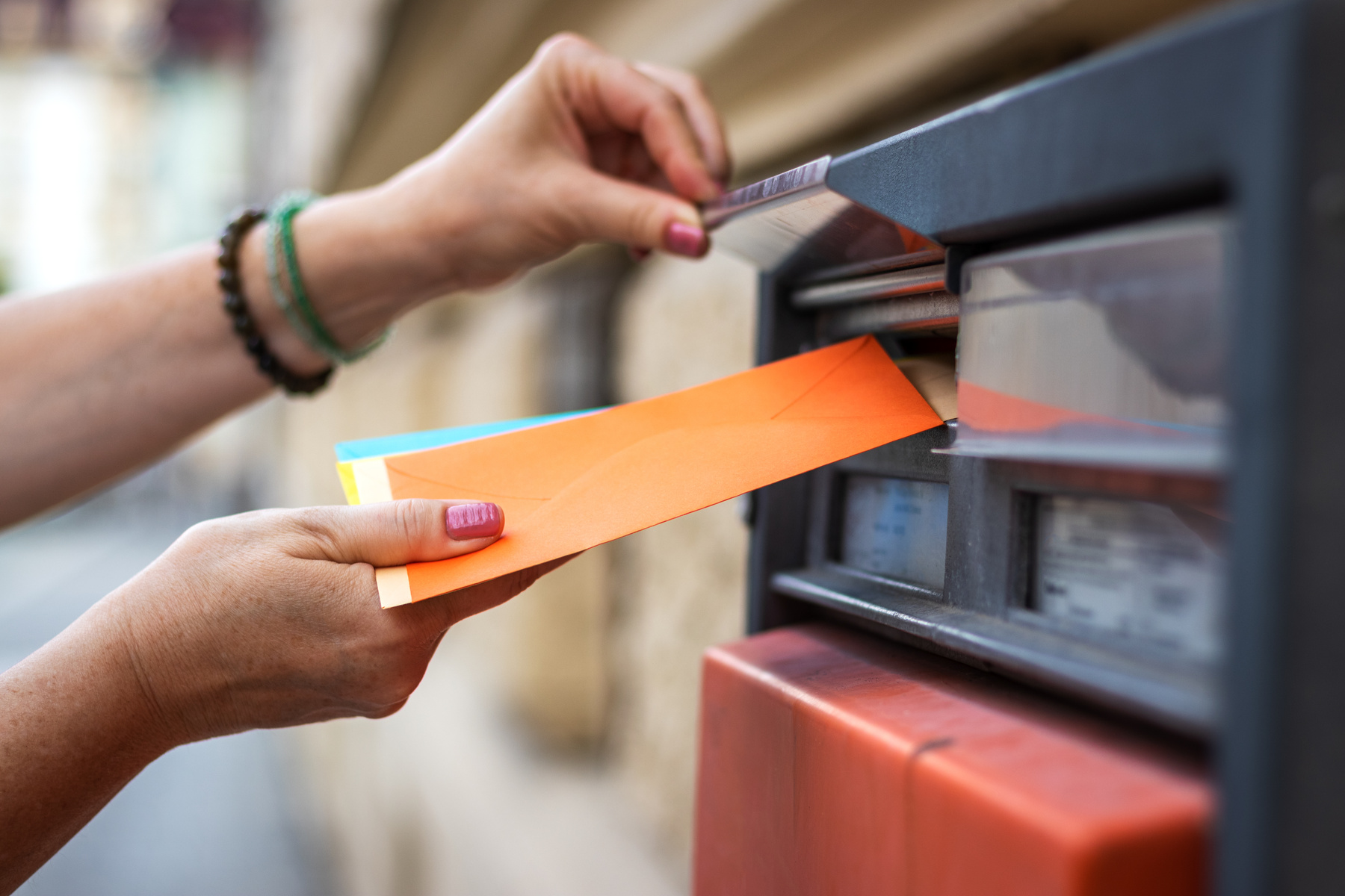 Sending letters by mail.